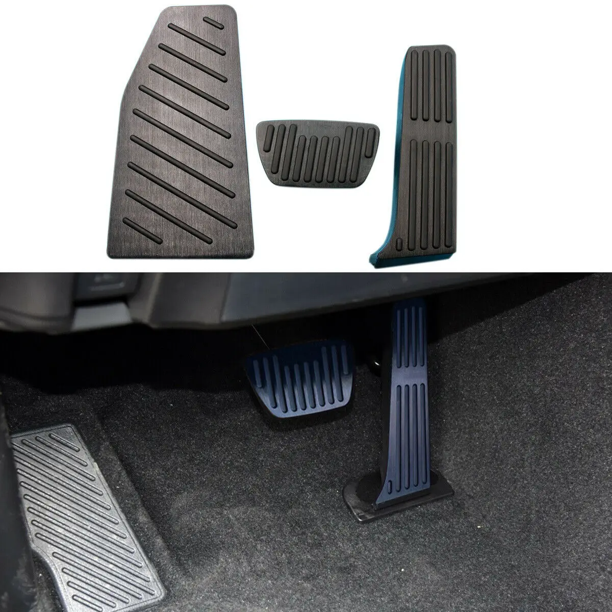 Fit For Toyota Camry 2018 2019 2020 3PCS Accelerator Brake Pedals Foot Rest Footrest Fuel Gas Pad Throttle Pedal