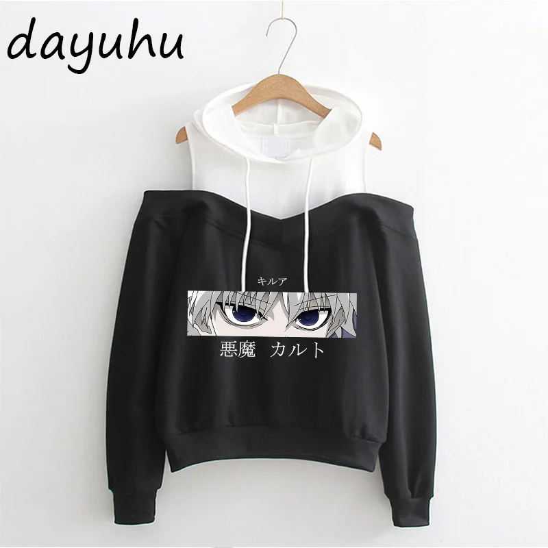 Y2k Goth Anime Hoodie Aesthetic Women Sweatshirt Gothic Punk Grunge Streetwear Ladies Gothic Top Manga Harajuku Clothes Female