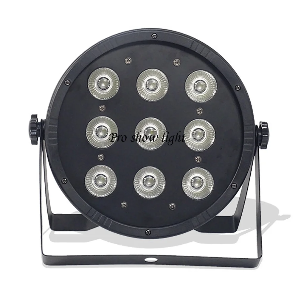 Attrezzature per DJ LED Par Light 9X12W RGBW 4IN1 Flat LED Par Wash Disco Party Light DMX 512 Controller Dj per Christmas Wedding Club