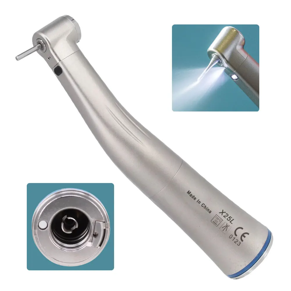 Dental 1:1 Blue Ring Fiber Optic Low Speed Contra Angle Handpiece Ti-Max Series Dental Handpiece