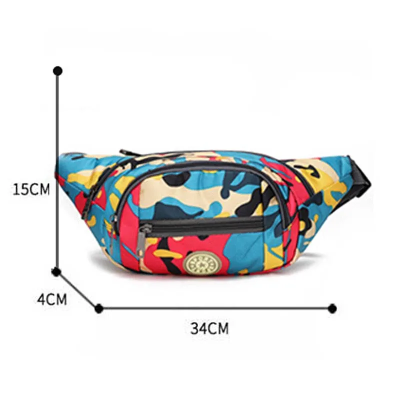 Camuflagem cintura para mulheres homens unisex bolsa de cintura feminina bonito banana saco senhoras pequeno ajustável legal colorido bolsa de ombro