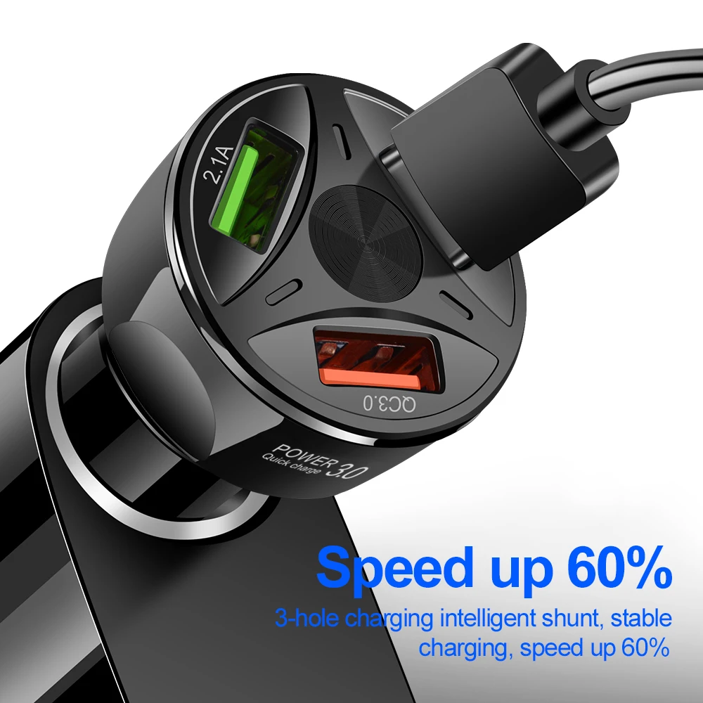 Suhach Quick Charge 3.0 2.0 USB Car Charger For Samsung Xiaomi 9 Redmi Note 7 Huawei P30 Pro Fast Car Charging Phone Charger