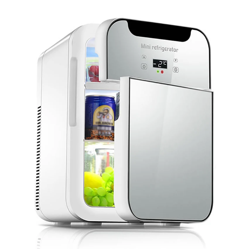 Home Dual-core 20L Refrigerator Mini Refrigerator Cooling Heating Fridge Dual Purpose Digital Display Car Fridge 220V/12V 75W