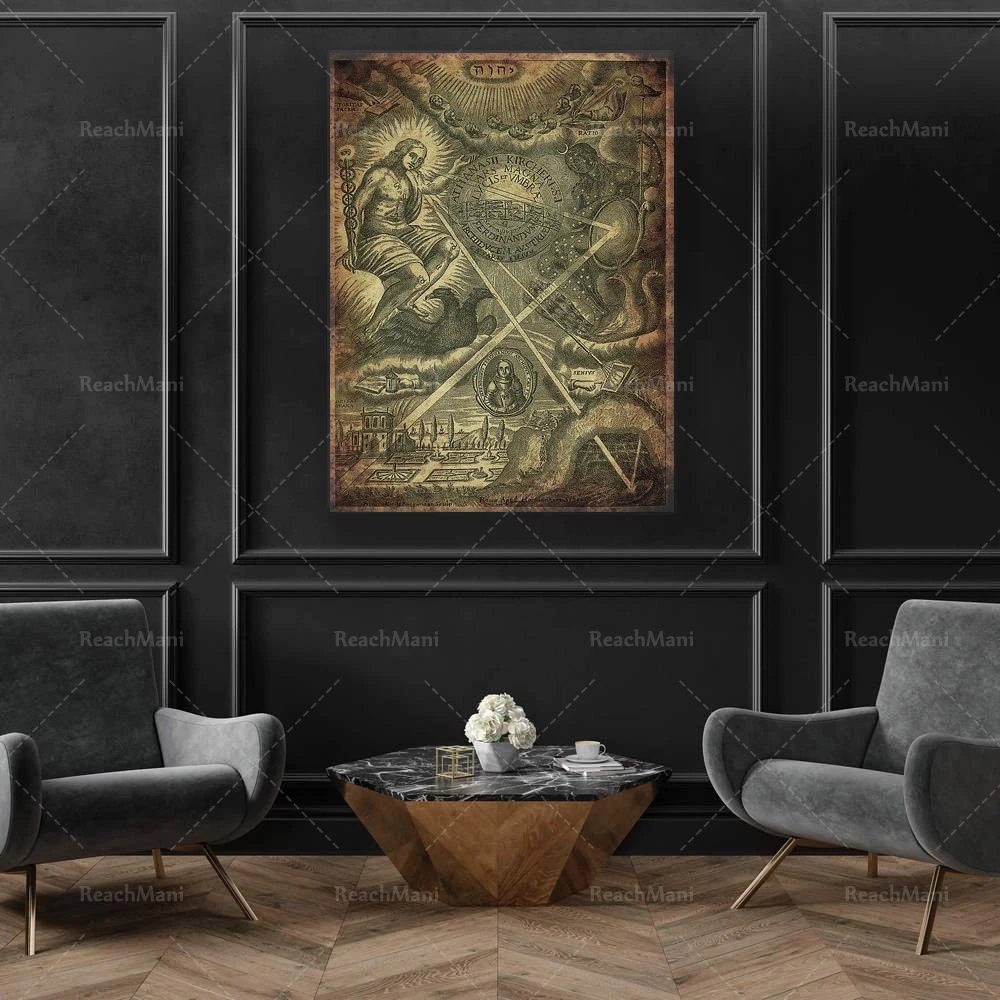 Ars Magna Lucis et Umbrae Poster,  Occult Print, Hermetic Occult Decor, Ancient Goth Art, Magick Decoration