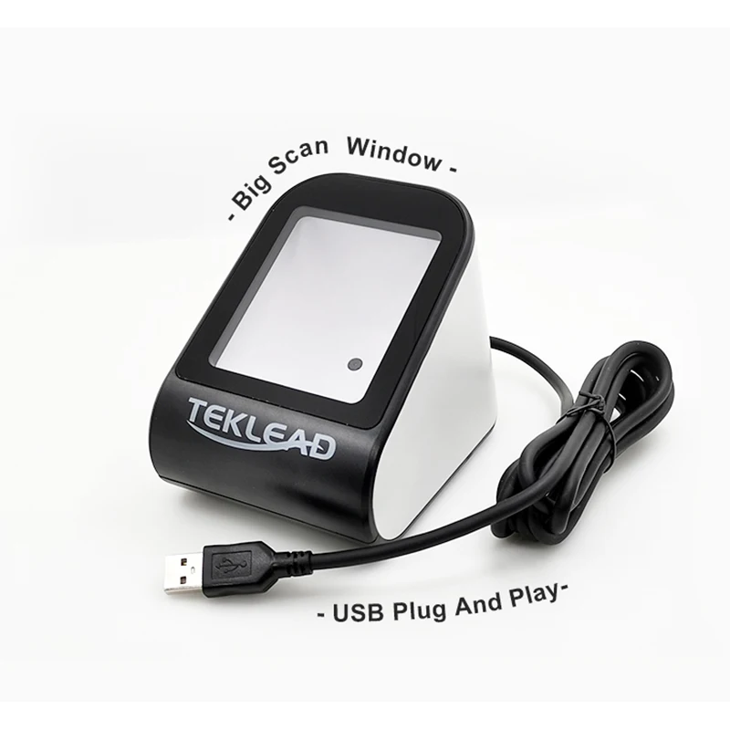 QR Code Reader Mobile Payment Desktop Auto Induction Barcode scanner with USB port design for scan phone screen