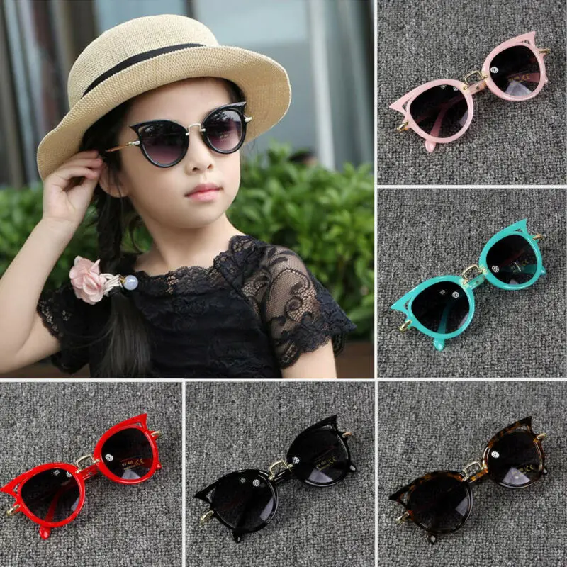 Hot Baby Summer Accessories Kid Goggles Boy Girl Glasses Protection Outdoor Holiday Sunglasses Cat Shape Sunglasses Gifts UV400