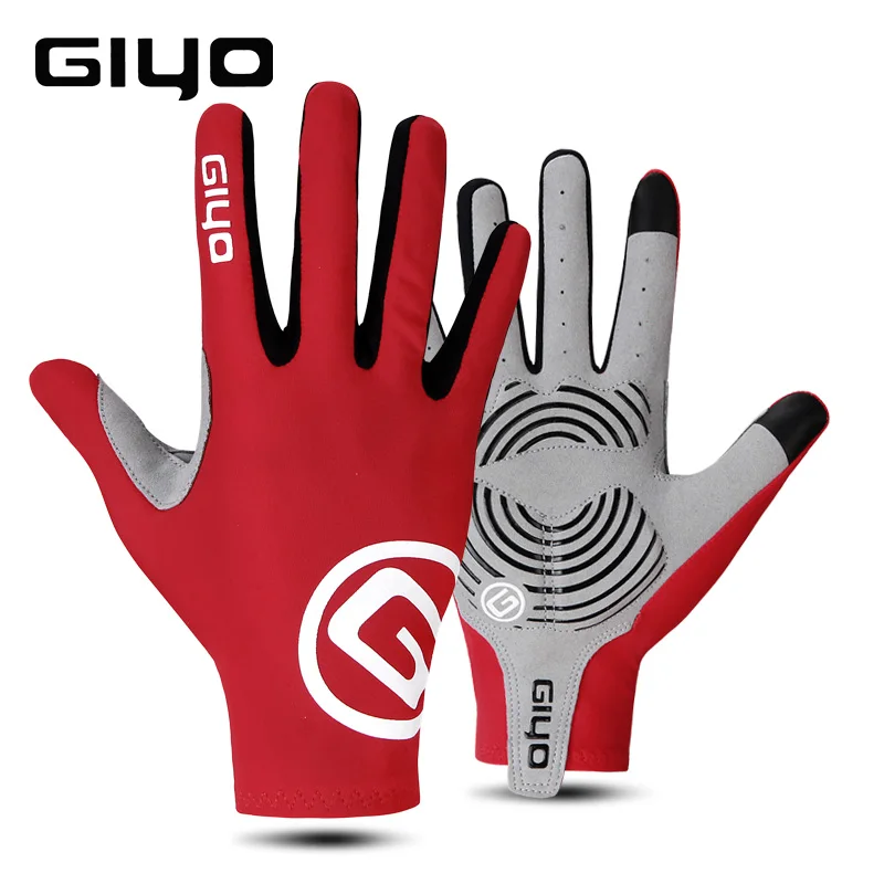 Giyo Touch Screen Long Full Finger Gloves Lycra Gel Pad Anti-slip Breathable MTB Bike Bicycle Riding Racing Mittens Men Women