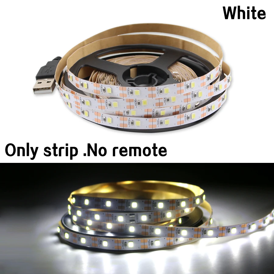 DC 5 V USB Led Strip Cahaya TV PC 2835 Tidak Tahan Air Tape Putih Hangat Dioda USB 5 V Volt Led Strip Lampu untuk TV Backlight Komputer