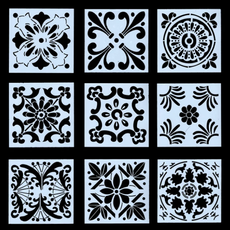 

2pc 15*15cm Mandala Cake Stencil Decor DIY Walls Layering Painting Template Scrapbook Embossing Office School Supplies Reusable