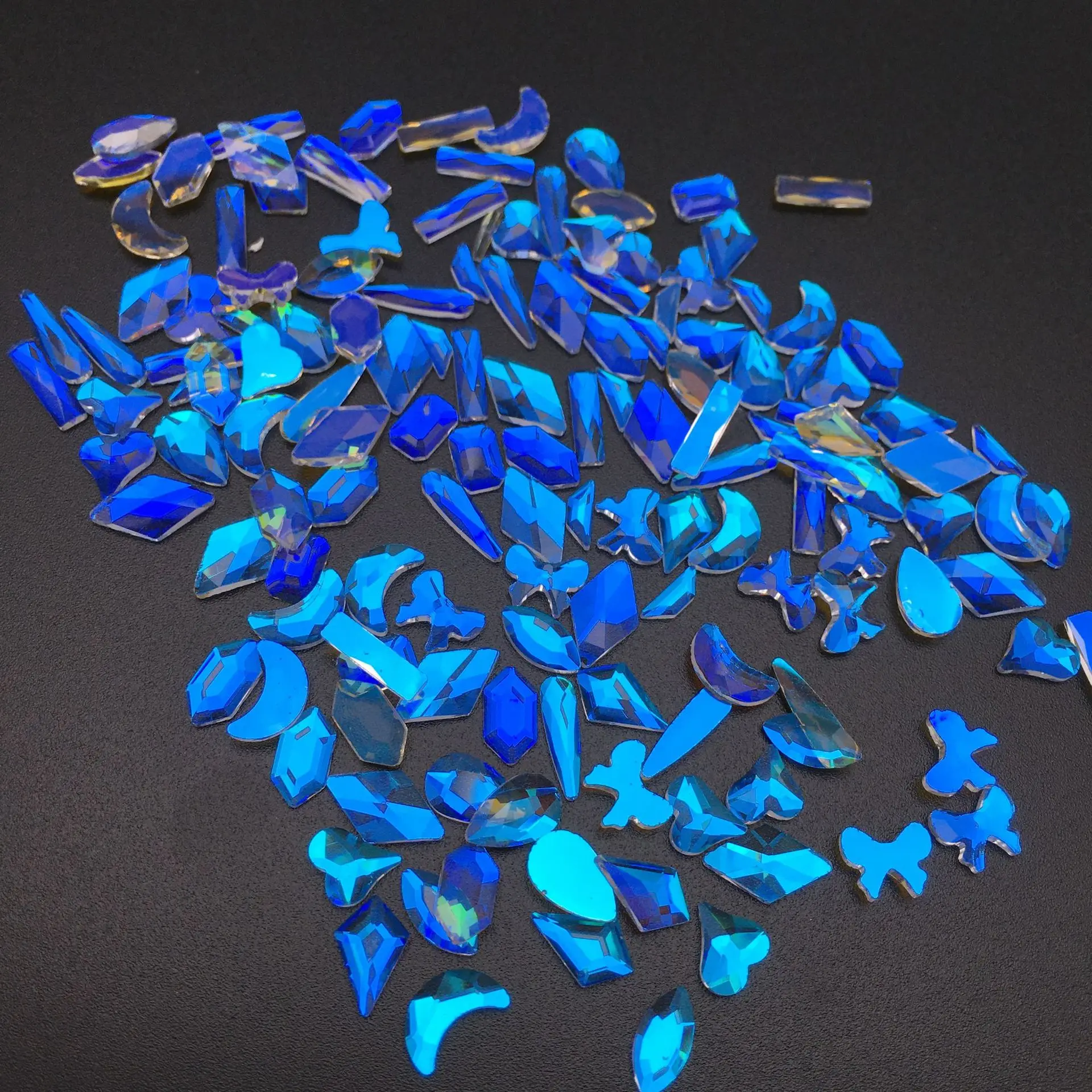 40 ชิ้น Aurora คริสตัล AB Rhinestone รูปร่าง FlatBack เล็บ Art Rhinestone อัญมณีสําหรับ DIY ตกแต่งเล็บ