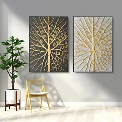 Abstract Golden Tree Wall Art Modern Pictures Canvas Painting Wall Poster for Living Room Office Home Decorative Prints Cuadros