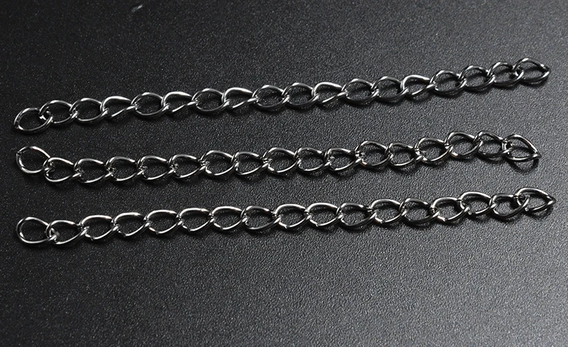 FLTMRH   60pcs/lot 50mm*3mm Necklace Extension Chain Bulk Bracelet Extended Chains Tail Extender for DIY