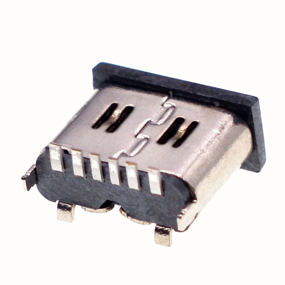 10pcs/Lot USB 6Pin Connector Micro USB Socket Type C 3.1 Female Placement DIP For Mobile Phone Charging Port Socket