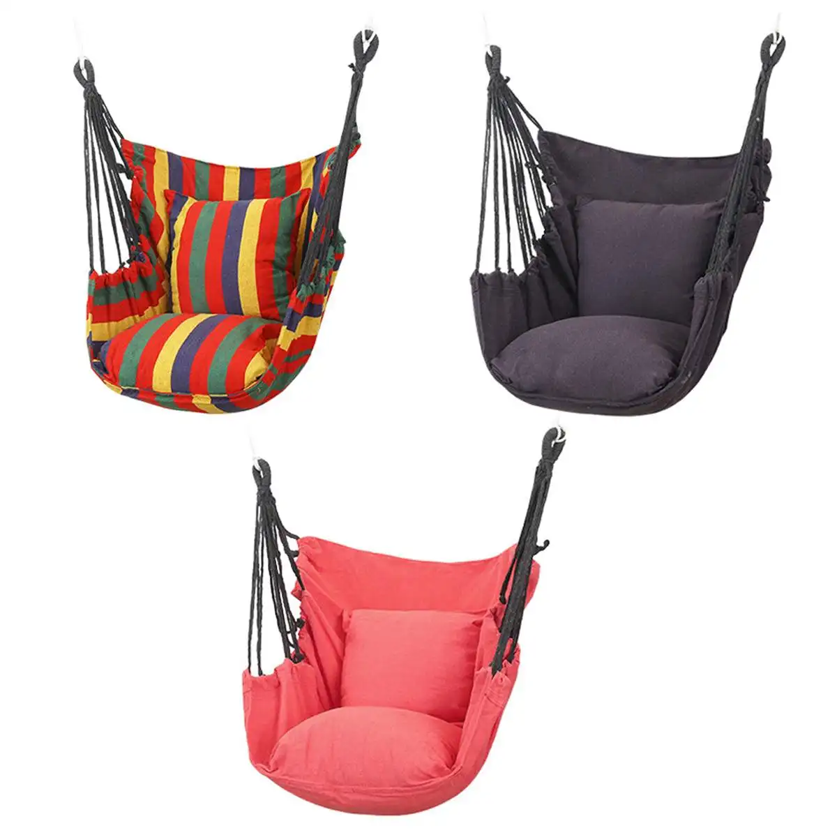 Outdoor Fashionable Hammock Swings Portable Hammock Chair Hanging Rope Chair Swing Chair Seat with for Garden Indoor