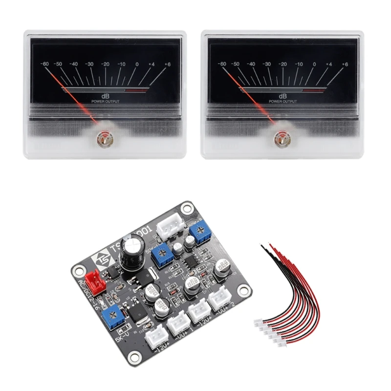 

1set VU Meter TN-90A Power Amplifier Panel Audios Level DB Meter with Driver Board, BackLit,TS-DB90A-2Q 960uA 649A