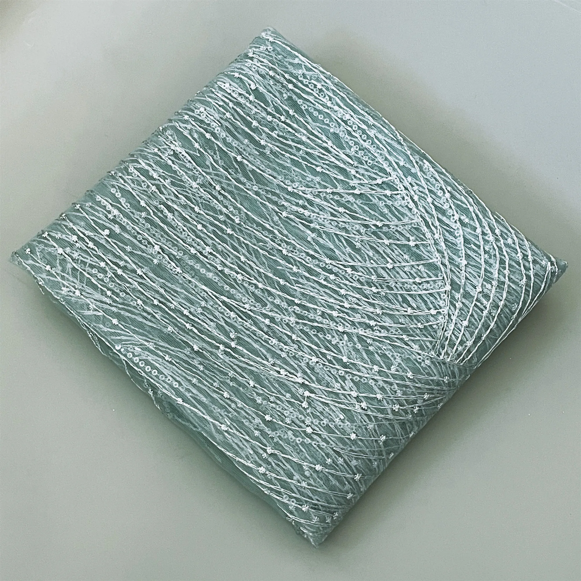 Braut-Pailletten-Spitzenstoff, Gold und Silber, mehrfarbig, optional, elfenbeinweißer Hochzeitskleid-Stoff RS2971 – Detail 15