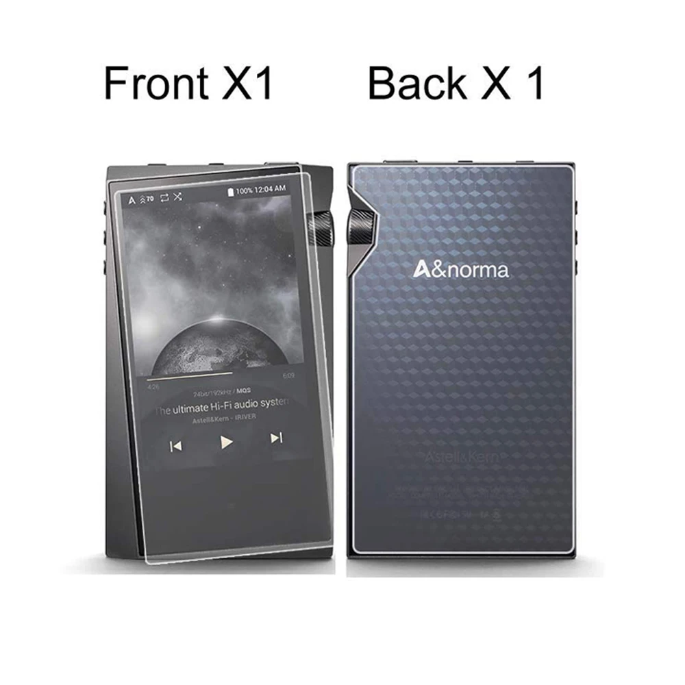 Soft TPU Protective Skin Case Cover for iRiver Astell&Kern A&norma SR15 with Front and Back Screen Protector Tempered Glass