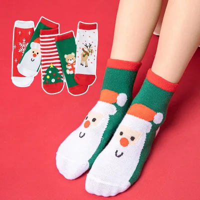 5 pairs Christmas cotton Socks Merry Christmas Decorations For Home Cristmas Ornaments Xmas 2020 New Year Decor Gift