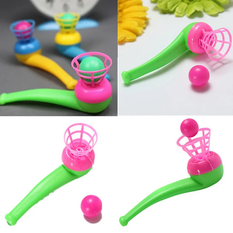 1Pcs Balance Board เกมเด็ก Blow Ball เกมยาสูบท่อเป่า Ball Nostalgia การเล่นกลเด็กตลกเกมกระดานของเล่น