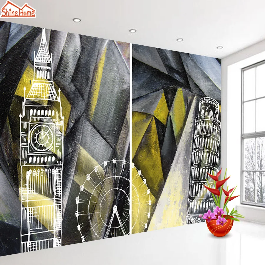 

Custom Peel and Stick Accepted Photo Wallpaper for Living Room City Landmark London Paris Murals Background Contact Wall Decor