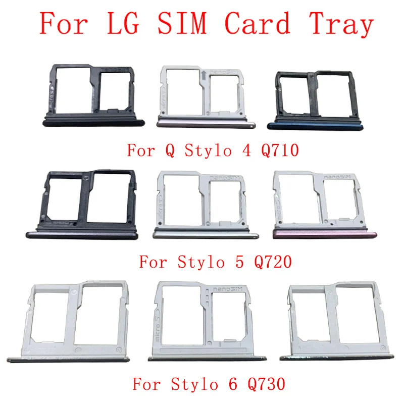 SIM Card Tray Parts SIM Card Slot Holder For LG Q Stylo 4 Q710 Stylo 5 Q720 Stylo 6 Q730 Memory MicroSD Card Replacement Parts