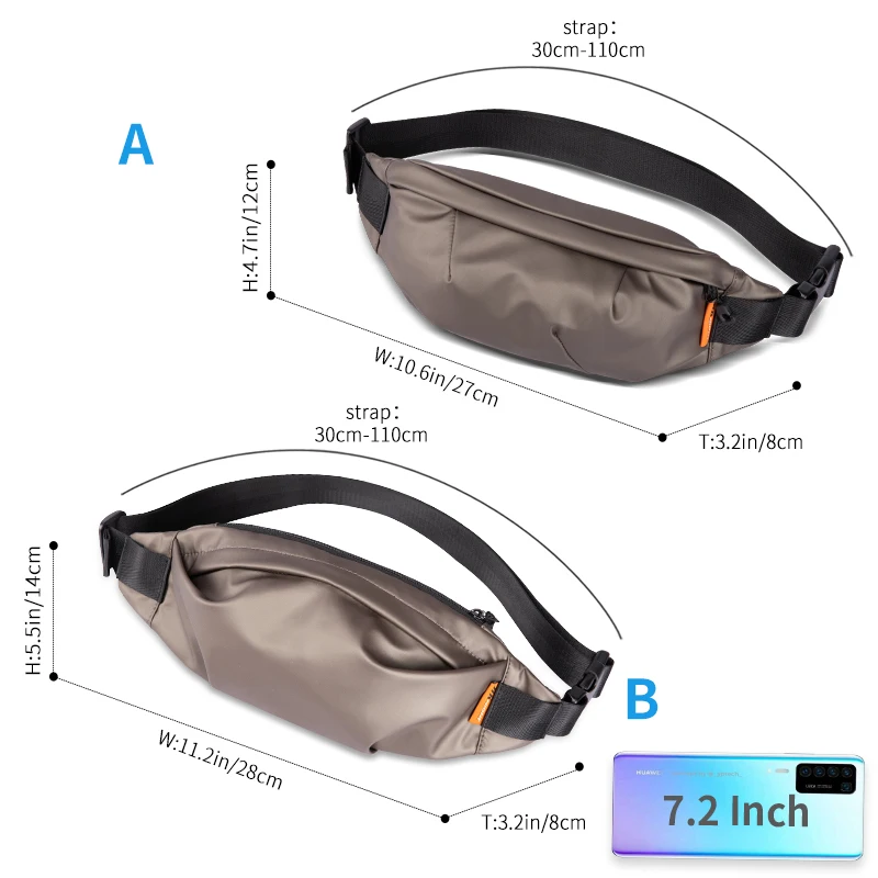 Hk New Men\'s Shoulder Bag Men Multifunction Messenger Bags Male Waterproof Sling Chest Crossbody Bags Walking Bagpack Waist Pack