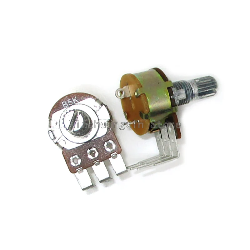 5pcs With switch potentiometer WH148 B500K B10K B50K B100K curved foot switch dimming handle length 15mm