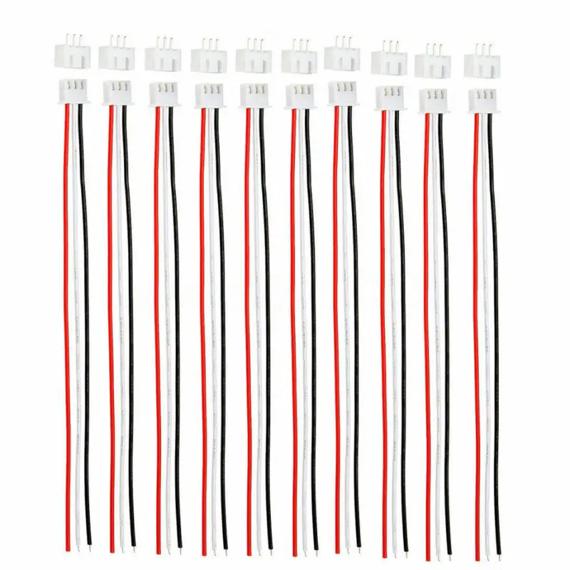 10 insiemi XH2.54-3P spina del connettore di Pin del connettore 3P del cavo del cavo con i cavi 24AWG 1007 dei cavi
