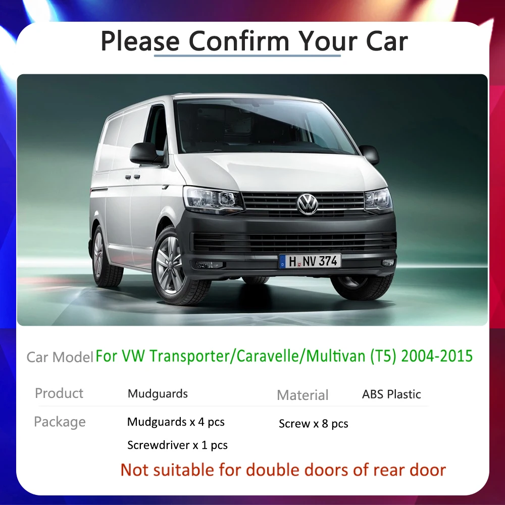 Car Fender Mud Flap for Volkswagen VW Transporter T5 Caravelle Multivan 2004~2015 Mudguards Splash Guards Accessories Stickers view 2