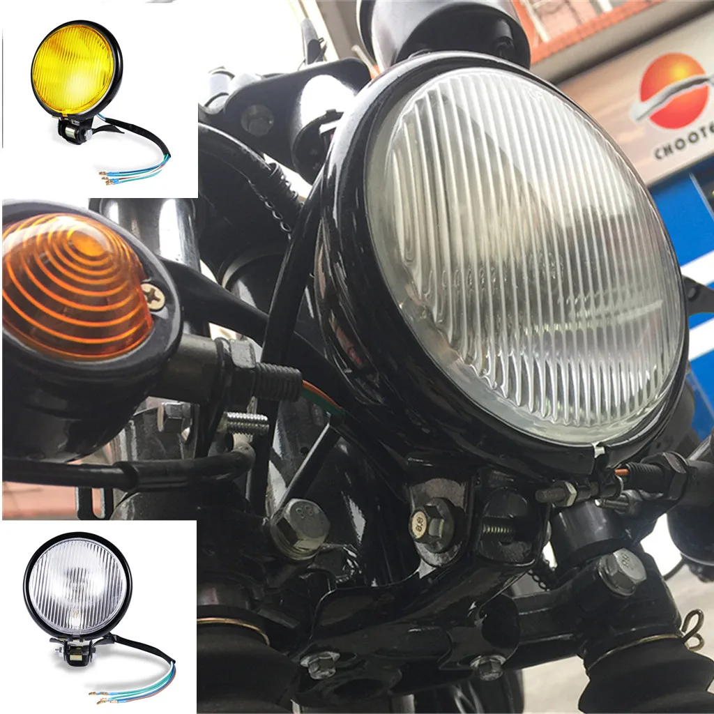 Motorcycle Accessories Retro 5" Headlight Front Lamp Phare Chopper Moto Lamp Cafe Racer Custom Bobber Chopper Headlight view 6