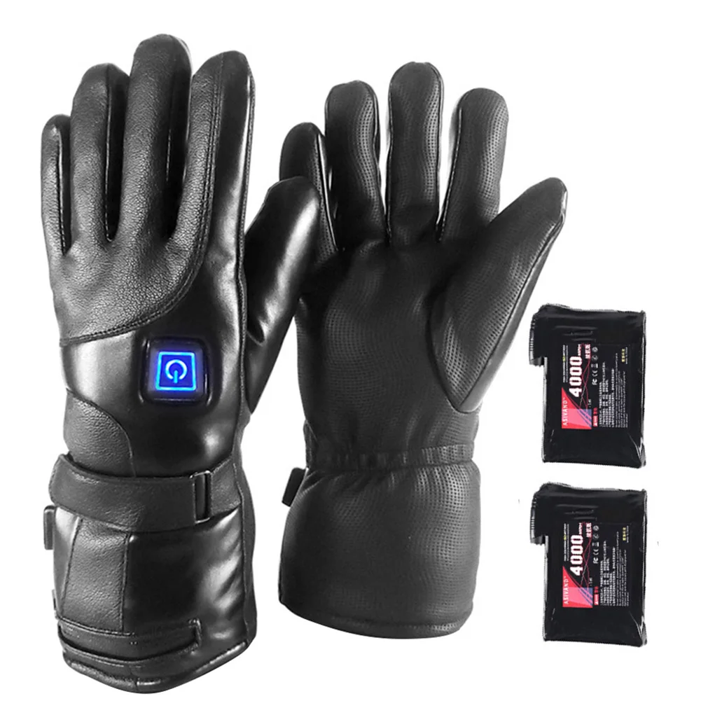 Elektrische Warm Beheizte Handschuhe 4000mA Batterie Powered Wärme Handschuhe Winter Sport Beheizte Handschuhe für Klettern Skifahren Männer Frauen