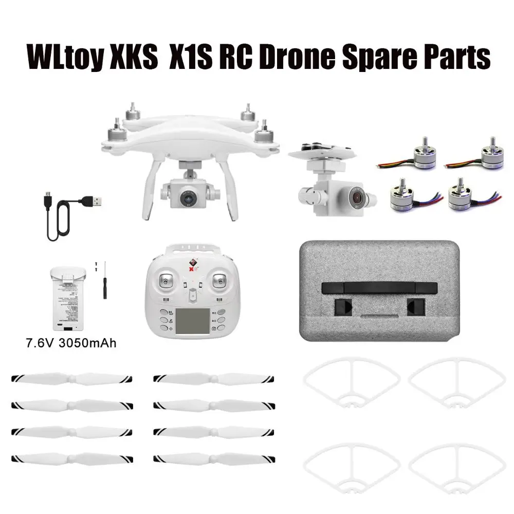 

WLtoys XKS X1/X1S RC Дрон запасные части лопасти/пропеллер защитная рама USB зарядное устройство 1080P камера