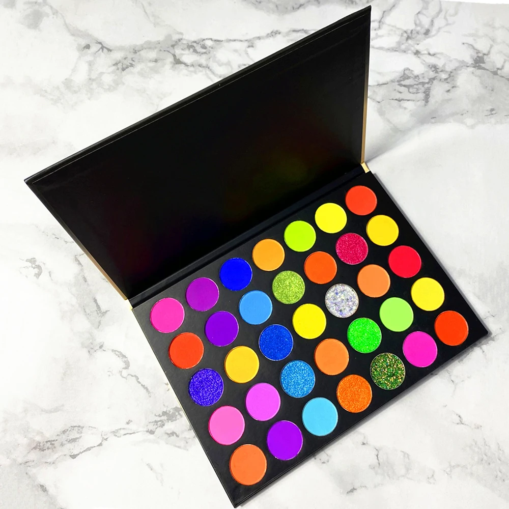 35 Colorful Eyeshadow Palette Matte Shimmery Silky Powder Long Lasting Pigments Glitter Eye Shadow Pallete Makeup Private Label