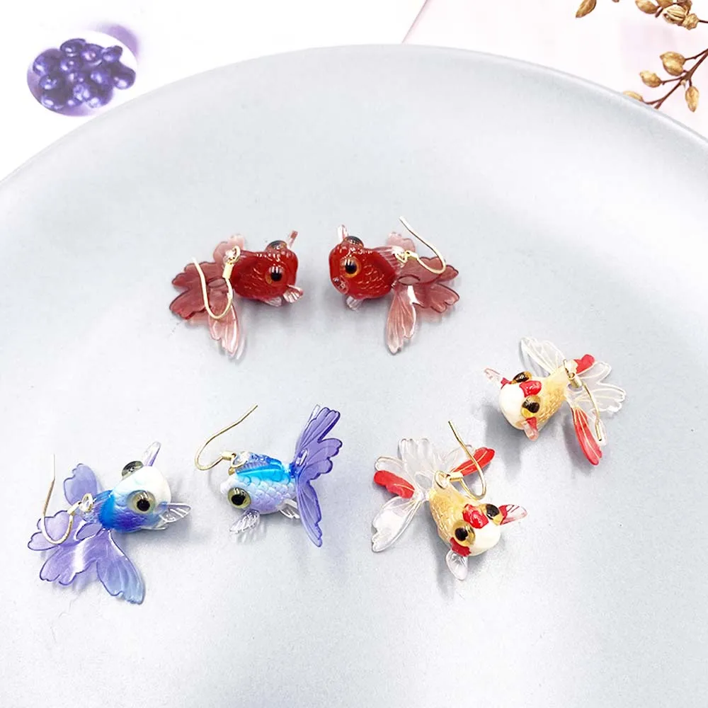 Wild Goldfish Charms DIY Three-dimensional Jewelry Findings Good Luck Pendant Earrings Components Accessories