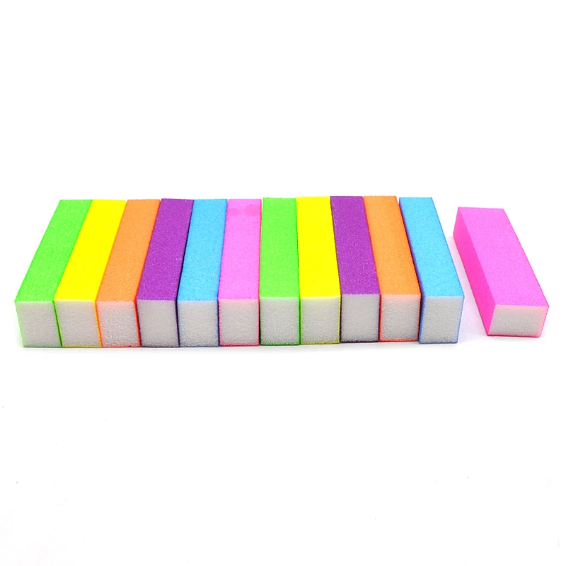 50/100 Pcs/Lot Neon Coloful Sponge Nail File Buffer Block Buffing Sanding Professional Nail degreaser Tools Pedicure Manicure