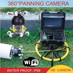Pipeline Injection Borescope with 360 Degree Panning Camera Wireless DRAIN Sewer Cam Portable Industrial Pipe Endoscope Camera