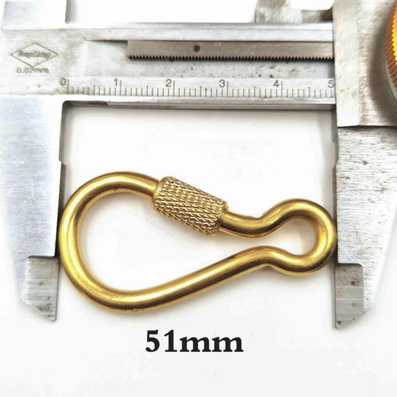 Solid Brass Screw Lock Climbing Gear Quick Links Snap Hook Connector For Key Chain Dog Collar Bag Leather Carft Belt Accessories