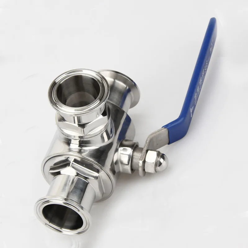 

Sanitary SUS304 Stainless Steel Tri Clamp Ball Valve Three Way Manual T-type Ball Valve Pipe OD 51/63/76mm