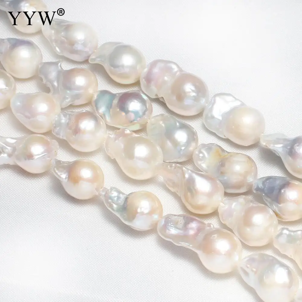 New Arrival Cultured Baroque Freshwater Pearl Beads Natural White 11-13mm Original Large Baroque Keshi Pearls For Jewelry Making