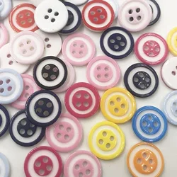 50/100Pcs 13mm 4 Holes Round Mixed Resin Buttons Decorative Sewing Buttons Flatback Scrapbooking Crafts Sewing Accessories PT94