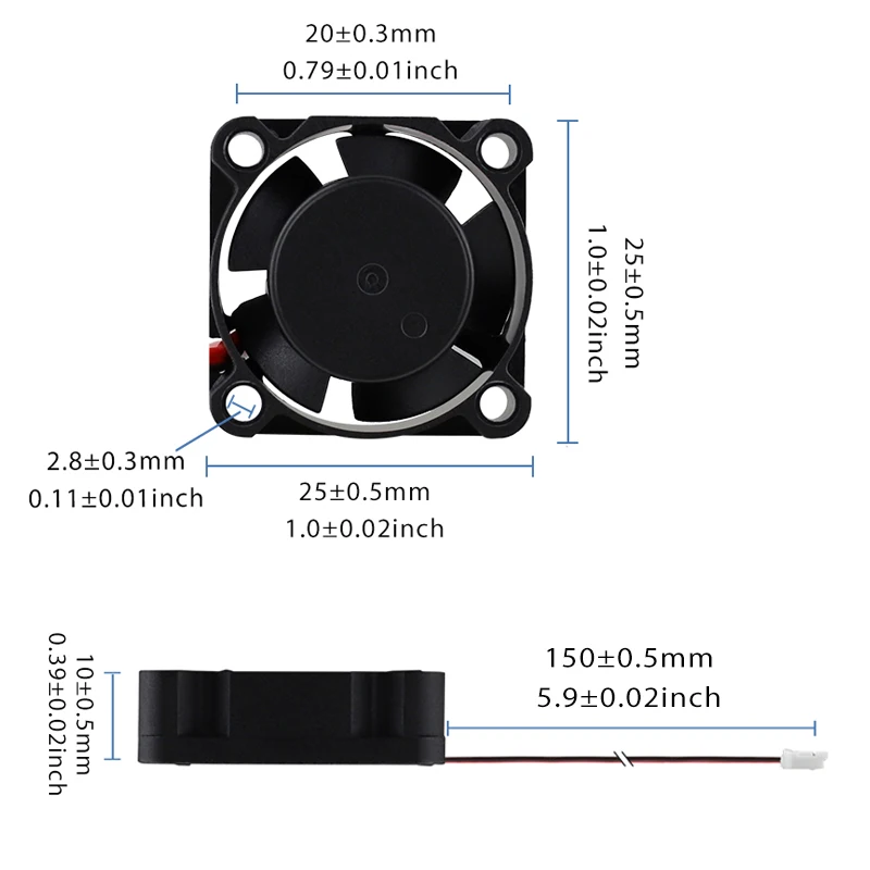 10 قطعة/الوحدة Gdstime 5V 25 مللي متر x 25 مللي متر x 10 مللي متر 25 مللي متر فرش DC محوري مايكرو الصوت برودة 2510 2 سنتيمتر مصغرة العادم التبريد مروحة