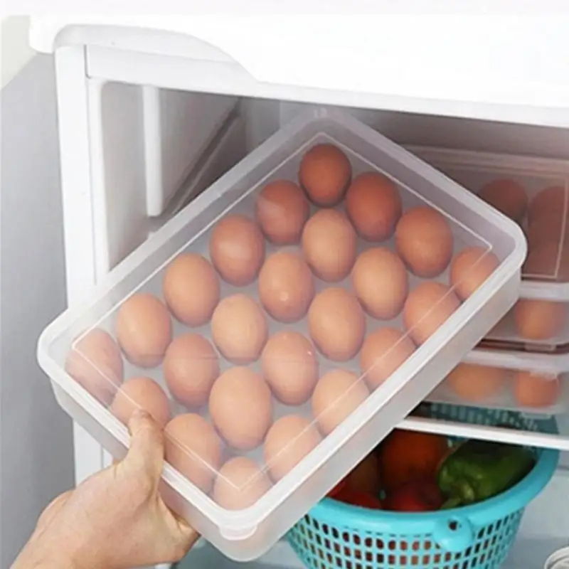 

PP Plastic 24 Grids Convenient Egg Cases Food Storage Box Fresh Keeping Kitchen Tools Storage Box Anti-Collision Tray Container