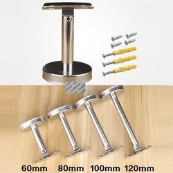 6Pcs SUS304 Vertical Railing Support With Adjustable Flat Curved Tray For Rail Square Handrail
