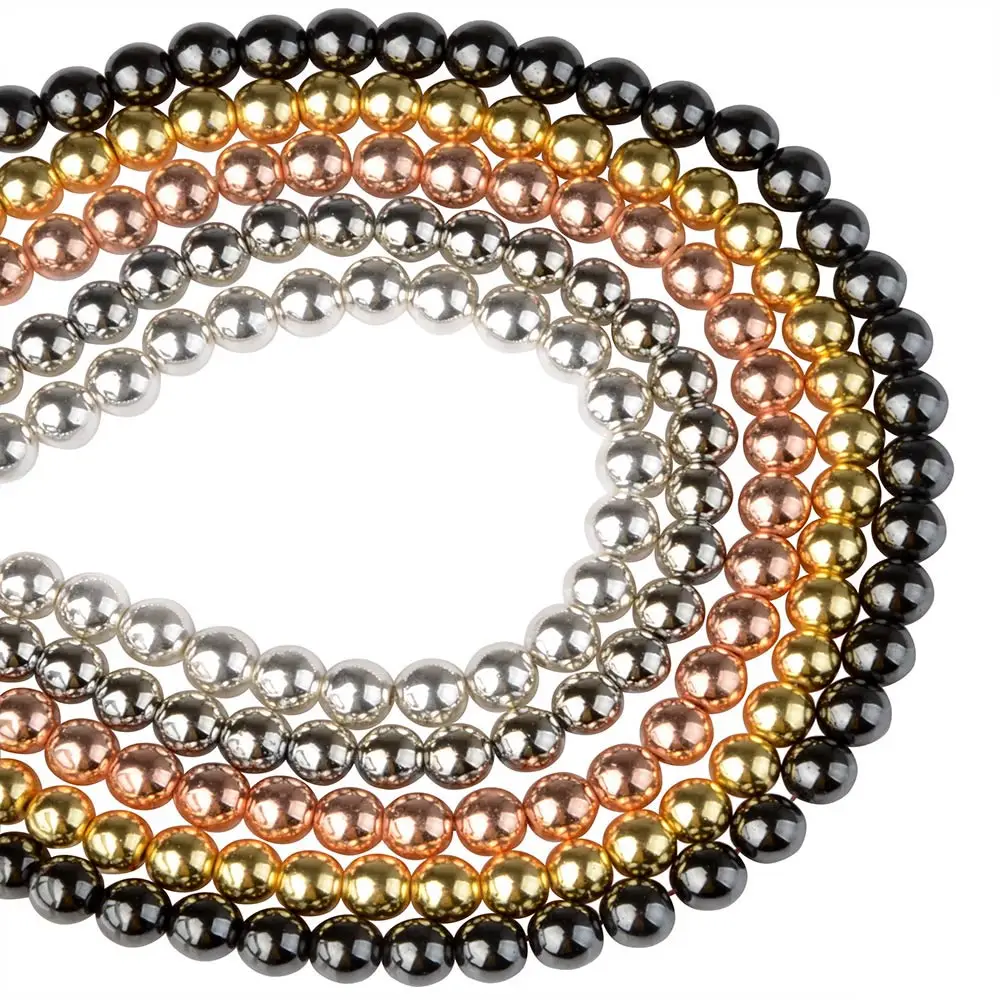 Natural Stone Colorful Hematite Beads Round Loose 2 3 4 6 8 10 12MM 15.5