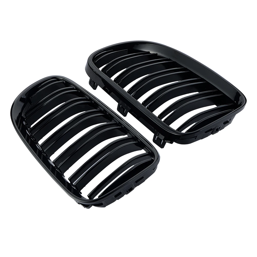 

1 Pair Gloss Black Double Line Front Kidney Grille Grill For BMW E92 LCI E93 318i 320i 328i 335i Coupe 2-DOOR 2010-2014 C/5