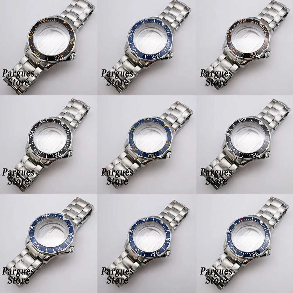 

41mm Sapphire Glass Ceramic Bezel Steel Case Bracelet Fit NH35 NH36 Miyota 8215 ETA 2836 DG2813 ST1612 Movement