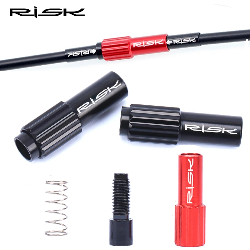 2pcs RISK 4mm 5mm Mountain Road Bike Bicycle Inline Cable Adjuster Adapter Adjustment Screw Bolt Derailleur Shift Brake Cable