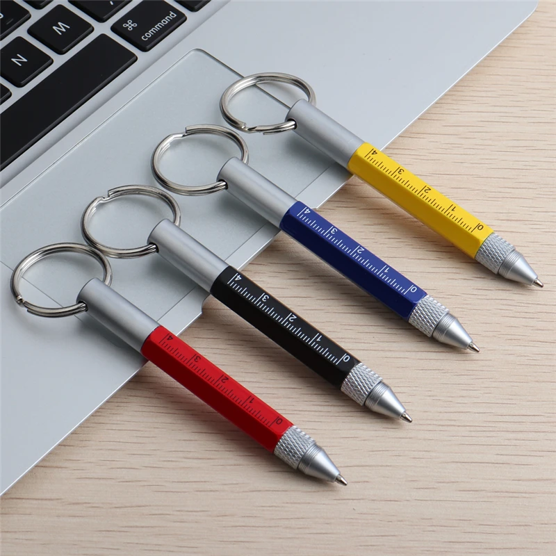 1/20/PCS/LOT NEW Multifunction pen Mini Pocket-size Metal Ballpoint Pen Rotating Small Portable Oil Pen Tool Pen Keychain