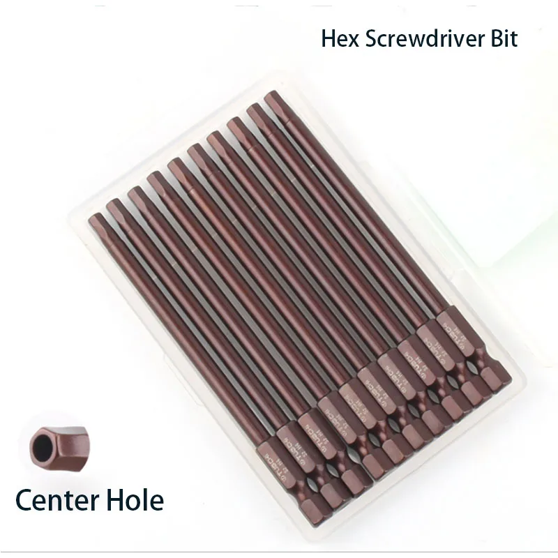 

50/75/100/150MM Hexagon Screwdriver Bit H3/4/5/6mm Magnetic Screwdriver Bits 1/4" Hex Shank Driver Bit For Pocket Hole Jig