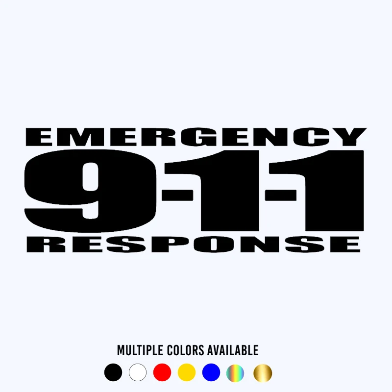 CK3103# emergency 911 response funny car sticker vinyl decal white/black car auto stickers for bumper rear window